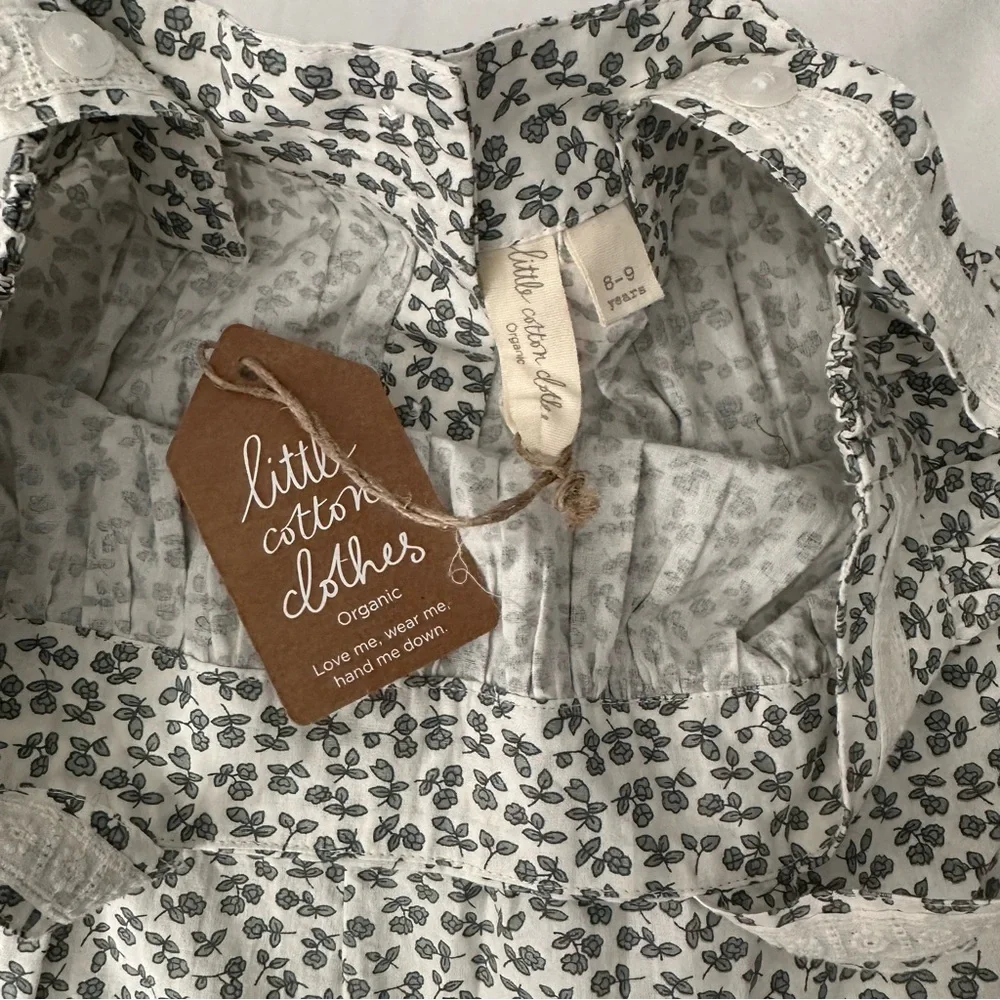 NWT Little Cotton‎ Clothes Lissy Sun Top Porcelain Floral. Green/white sz 8/9